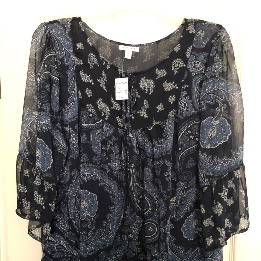 Westport 3x NWT sheer bell sleeve top